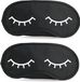 Merkloos / Sans marque Makito Western Europe Slaapmasker - 2x - met slapende oogjes - zwart/wit - one size