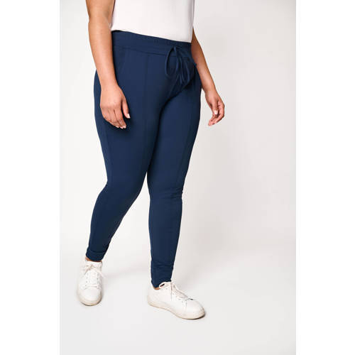 Exxcellent Exxcellent skinny sweatpants Laila van travelstof donkerblauw