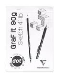 Clairefontaine 96694C - Geniet Blok GraF'it - 80 Vellen Schetspapier - DOT Puntenraster - Uitscheurbare Vellen - A5 14,8x21 cm 90g - Witte Kaft - Pak van 10 Blokken