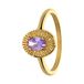 Lucardi Dames Stalen goldplated vintage ring bewerkt met paars zirkonia