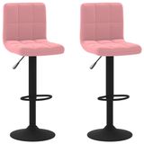 VidaXL Barkrukken 2 st fluweel roze