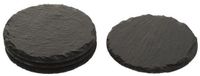 Merkloos Onderzetters - 20x stuks - leisteen - grijs - rond - 10 cm - glazen onderzetters