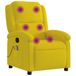 vidaXL Fauteuil de massage réglable velours jaune