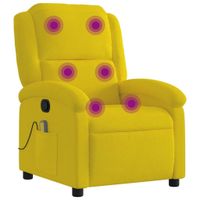 vidaXL Fauteuil de massage réglable velours jaune