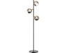 HOMCOM Lampe sur pied Métal Noir 36x36x162cm