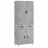 VidaXL Hoge kast 69,5x34x180 cm bewerkt hout betongrijs