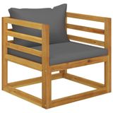 VidaXL Chaise de jardin avec coussins gris foncé acacia massif
