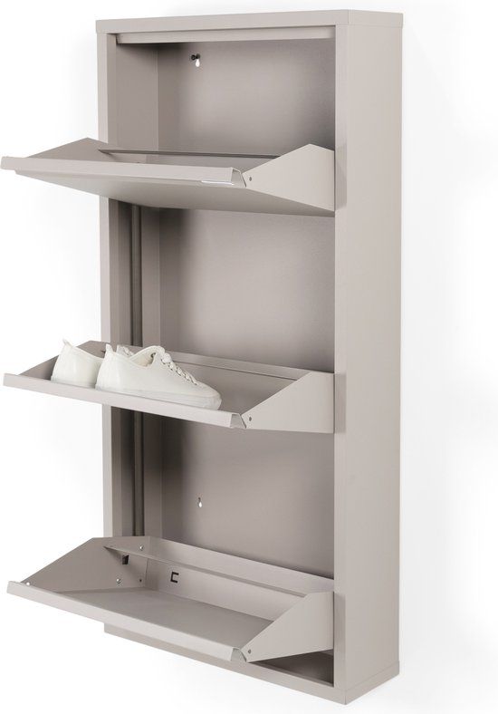 Spinder Design BILLY 3 Schoenenkast - Silky Taupe - Metaal - 6 paar schoenen
