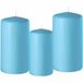 Enlightening Candles Set van 3x turquoise blauwe stompkaarsen 10-12-15 cm - Sfeer kaarsen voor binnen