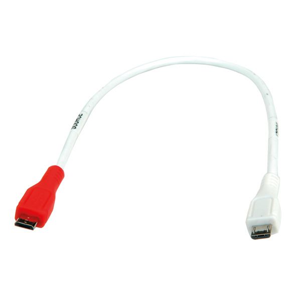 Value USB 2.0 Oplaadkabel - Micro B male to Micro B male - 0,3m - Wit