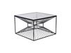 Table basse KOSMOS 60 cm en métal noir et verre trempé - effet d'illusion d'optique