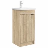 vidaXL Badkamermeubel met Wasbak Sonoma Eiken 42 x 40 x 84,5 cm