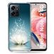 Cokitec Versterkte hoes van gehard glas voor Xiaomi Redmi Note 12 4G witte lotusbloem