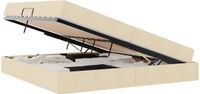 vidaXL Opbergbed met matras Crème 200 x 200 cm Polyester