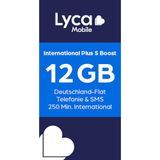 Lycamobile International Plus S Boost Prepaid simkaart zonder contract incl. 12 GB gegevensvolume