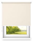 Fart Produkt Rolgordijn, verduisteringsrolgordijn, vrijhangend rolgordijn, zonder cassettemuur of plafondmontage, UV-bescherming, thermische eigenschappen, Solide 200x160 cm Ecru - rechts