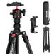 NEEWER Basics reisstatief voor camera, 72 inch compact lichtgewicht draagbaar DSLR-statief met Arca-type snelkoppelingsplaat en mobiele telefoonhouder compatibel met iPhone