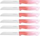6 couteaux de cuisine, 18 cm de long, avec manche ergonomique - polyvalent et facile d'entretien. Rouge
