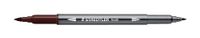 STAEDTLER 3001 – 3001-75 Schilderstift, aquarelverf, dubbele punt, 1-6 mm en fijne 0,5-0,8 mm, chocoladebruin