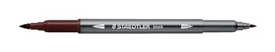 STAEDTLER 3001 – 3001-75 Schilderstift, aquarelverf, dubbele punt, 1-6 mm en fijne 0,5-0,8 mm, chocoladebruin