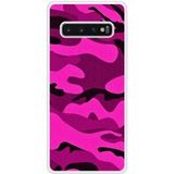 Samsung Bedrukt siliconen hoesje compatibel met Galaxy S10 Plus Camouflage rose