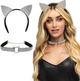 Boland Set Diamond Cat Zilver
