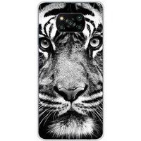 Xiaomi Poco X3 / X3 Pro - Bedrukt siliconen hoesje - Tigre blanc et noir