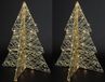 Countryfield Lichtboompjes/kerstboompjes - 2x - H49 cm - goud - metaal - 40 leds
