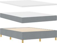 vidaXL Boxspring bed met kussen Lichtgrijs 200 x 140 cm Stof