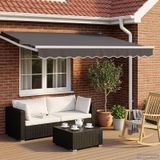 Maison Exclusive - Parasol manuel, 3 x 2 mètres, anthracite, 100% polyester