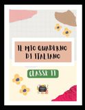 Quaderno di italiano per la Classe 2° - 1° Parte manoscritta e con kit di 20 schede in bianco e nero