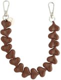 123watches Telefoonkoord Heart - effen bruin - zilver