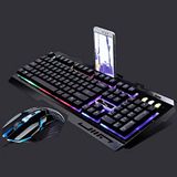ZAORUN Computer Toetsenbord G700 USB RGB Backlight Bedraad Optische Gaming Muis en Toetsenbord Set, Toetsenbord Kabel Lengte: 1,3 m (Zwart) (Kleur: zwart)