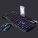 ZAORUN Computer Toetsenbord G700 USB RGB Backlight Bedraad Optische Gaming Muis en Toetsenbord Set, Toetsenbord Kabel Lengte: 1,3 m (Zwart) (Kleur: zwart)