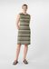 COMMA Robe en maille kaki / vert olive / blanc