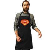 Bellatio Decorations Barbecueschort Super papa zwart heren - Barbecue schort