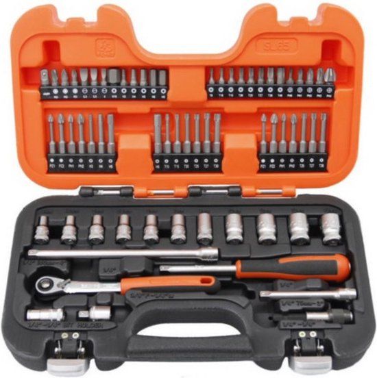 BAHCO SL65 65-delige Dopsleutelset 1/4" | Met Slanke Ratel - SL65