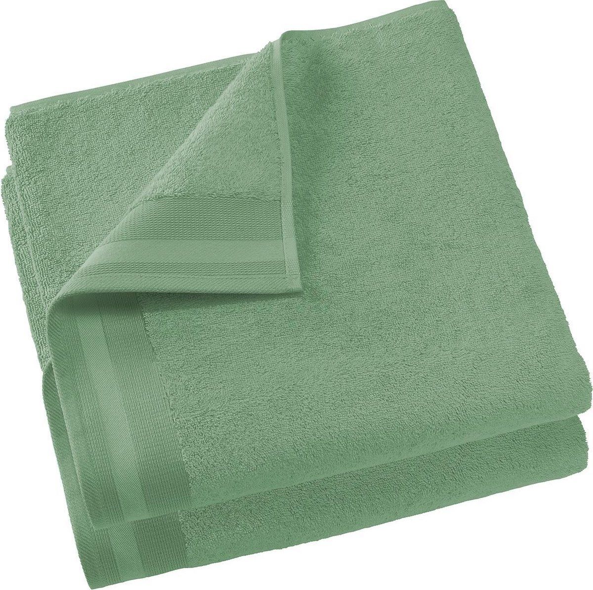 De Witte Lietaer Contessa Douchelaken - 70x140 cm - Set van 2 - Sea Green