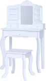 Teamson Kids Houten Kaptafel Kinderen - Tafel en Stoel Set - Wit