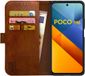 Rosso Element Book Case Wallet Hoesje Geschikt voor Xiaomi Redmi 13 4G / Poco M6 | Portemonnee | 3 Pasjes | Magneetsluiting | Stand Functie | Bruin