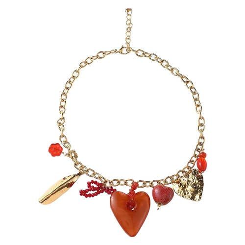 By Jam Gioielli gold plated ketting BJ18633 met bedels