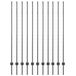 vidaXL - Poteaux de clôture encastrables - 11 pièces - Gris - 200 cm - Acier thermolaqué