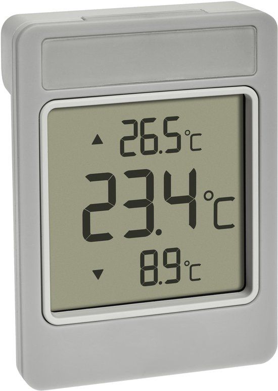 TFA Dostmann Digitale Raamthermometer WINDOO 30.1067.15 Grijs