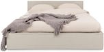 IDIMEX Gestoffeerd bed PESARO 140x200 cm met lattenbodem – beige