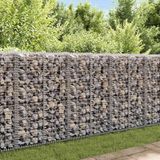 vidaXL Schanskorfmuur met deksels 20x20x100 cm gegalvaniseerd staal