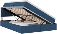 vidaXL - Bed met opbergruimte en matras - Blauw - 140 x 200 cm - Fluweel