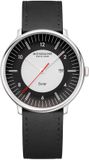 Mondaine Doppio 41mm staal leer zwart solar polshorloge voor heren