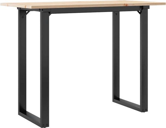 vidaXL Eettafel O-frame 100x50x75 cm massief grenenhout en staal