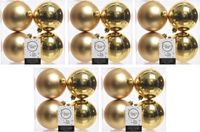 Merkloos Decoris Kerstballen - 20 stuks - Goud - 10 cm - Kunststof