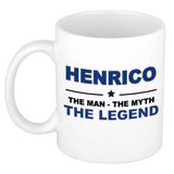 Bellatio Decorations naam cadeau mok - Henrico - man myth legend - koffiemok - 300 ml - collega - vaderdag